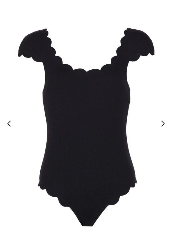 Marysia Tops - Marysia Swim Black Scalloped-Edge Bodysuit